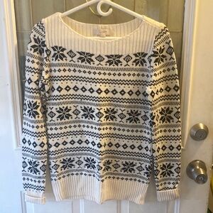 LOFT Women's Black and White Sweater